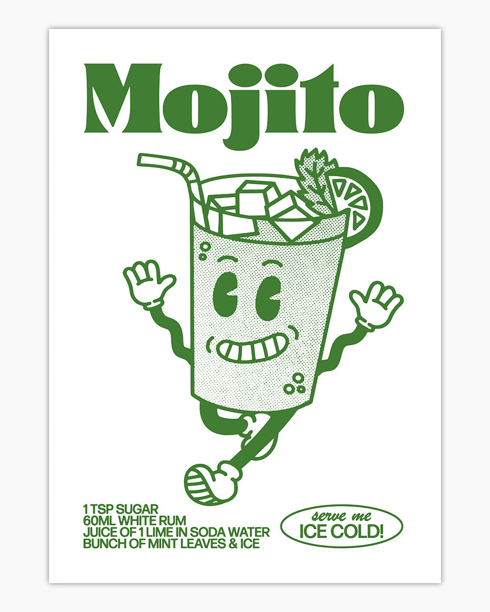 Mojito Art Print Australia Online #colour_white