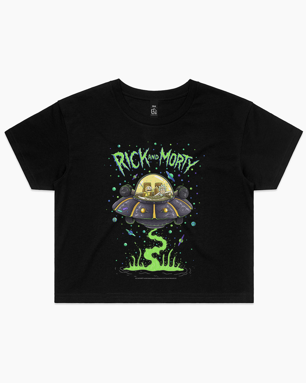 Rick and Morty Ship Crop Tee Australia Online #colour_black