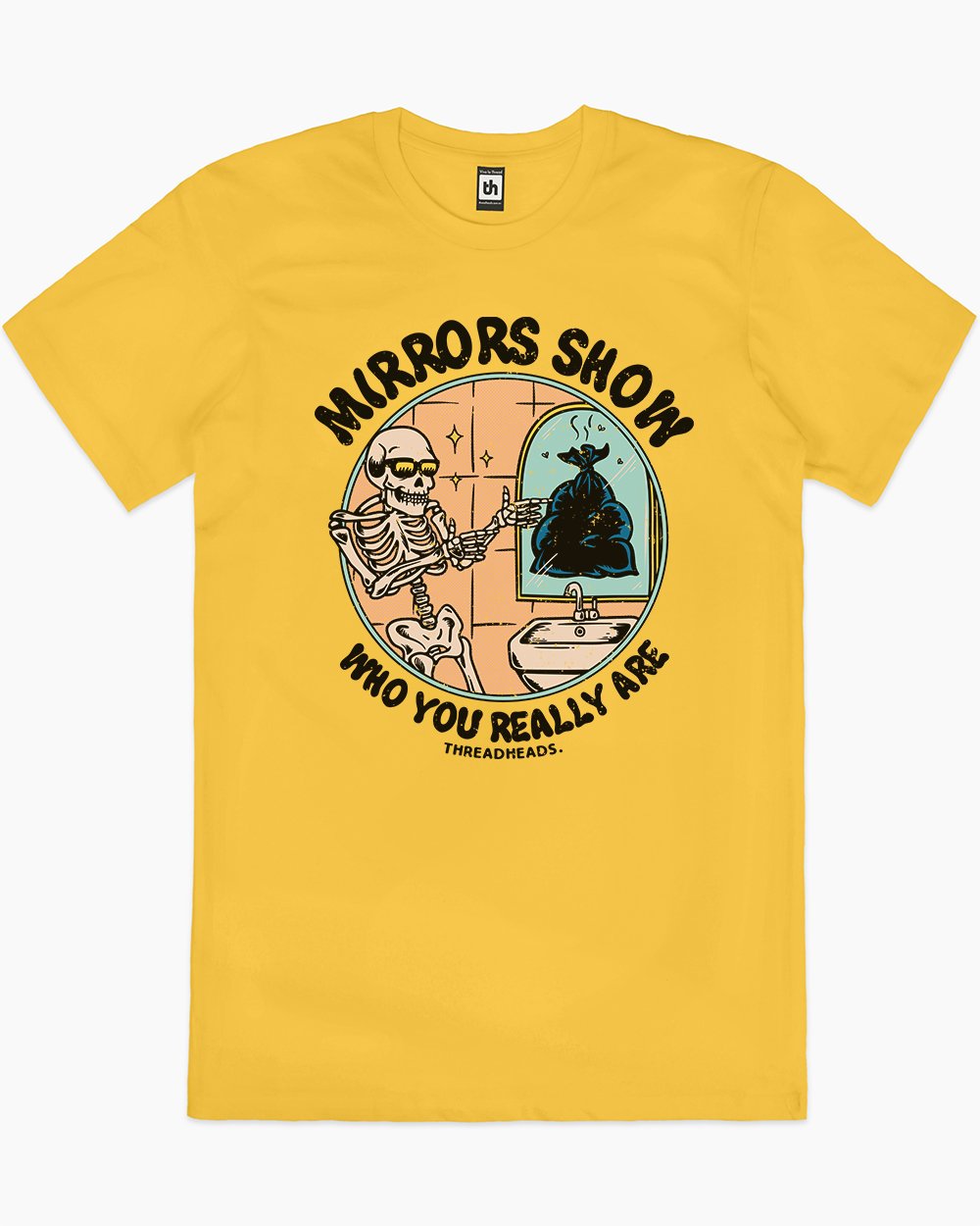 Mirrors Show Who You Really Are T-Shirt Australia Online #colour_yellow