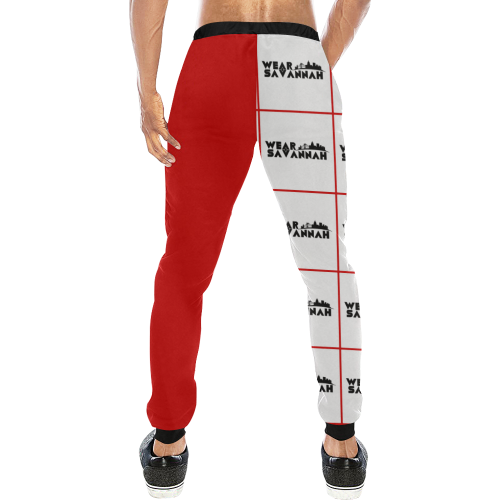 red and white sweatpants