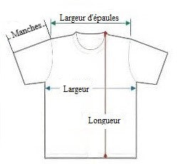 mesures t-shirt royalbandana