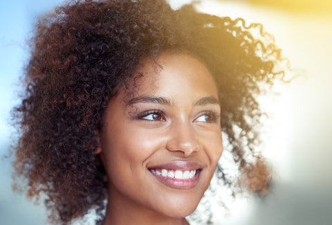 Smiling girl with clear, beautiful skin