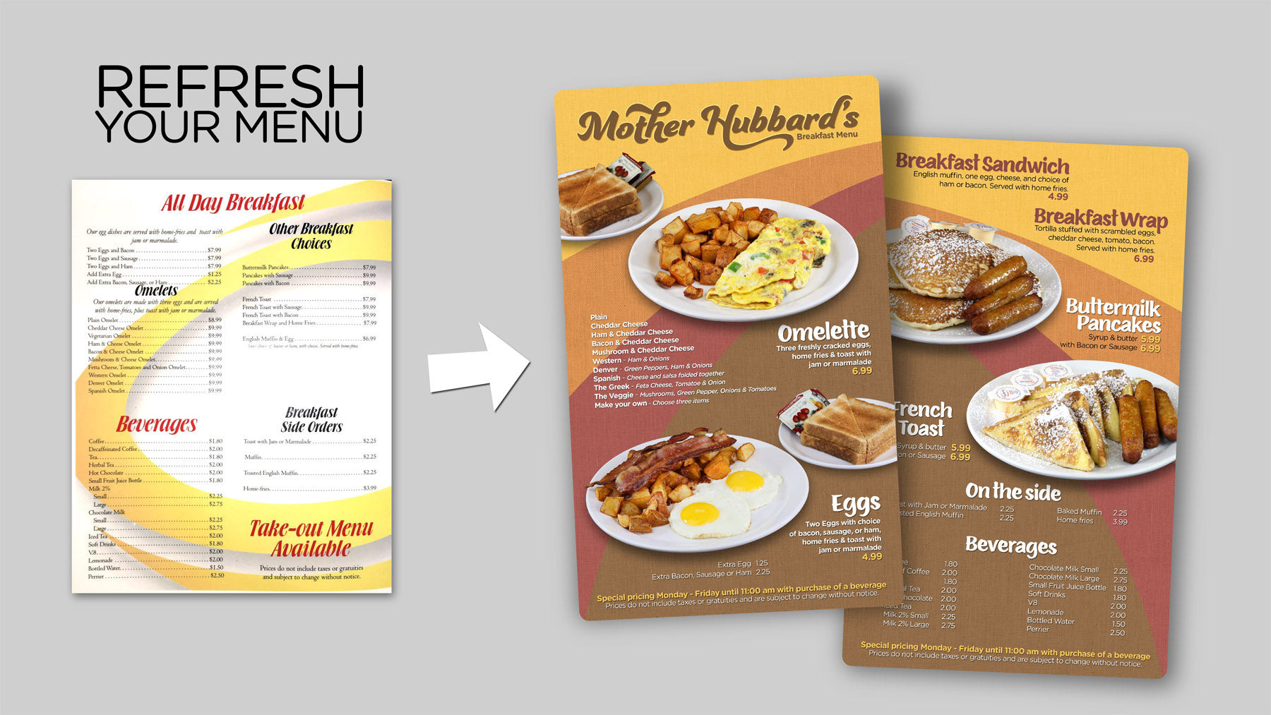 Redesign of breakfast menu