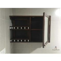 CustHum-handcrafted customized solid wood bathroom cabinet