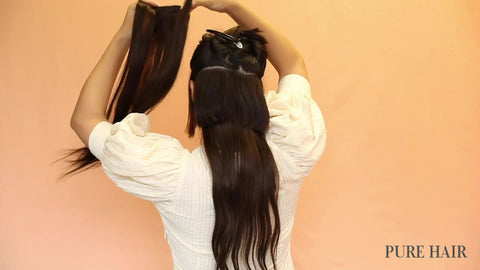 how to clip in hair extensions 3