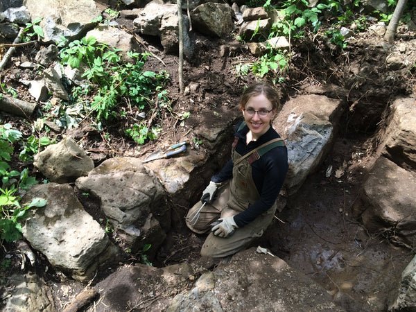 Laurie Lynn mining for Herkimer Diamonds