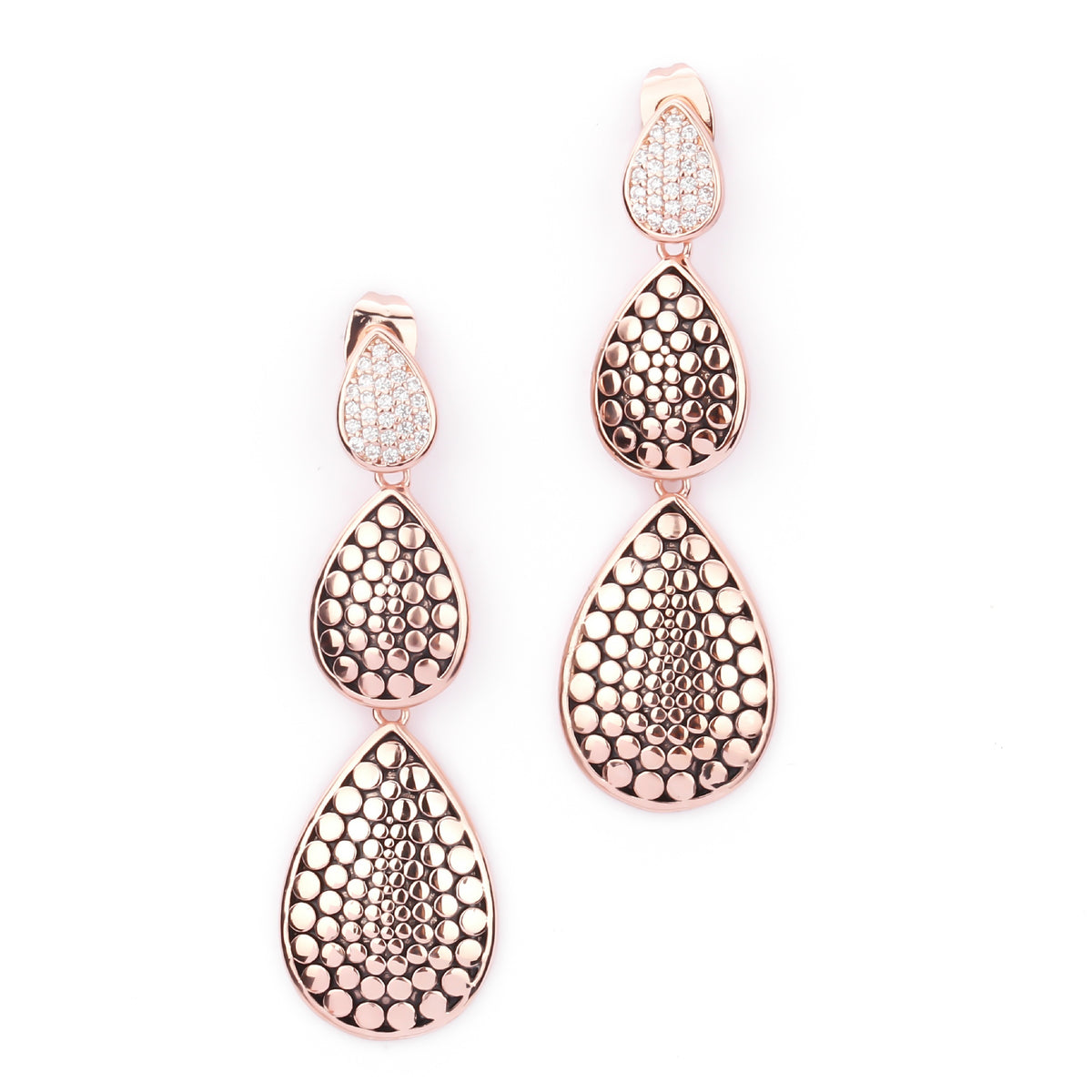 rose gold long earrings