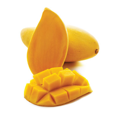 Wonderfeel terpenes article image. Bright orange sliced mango.
