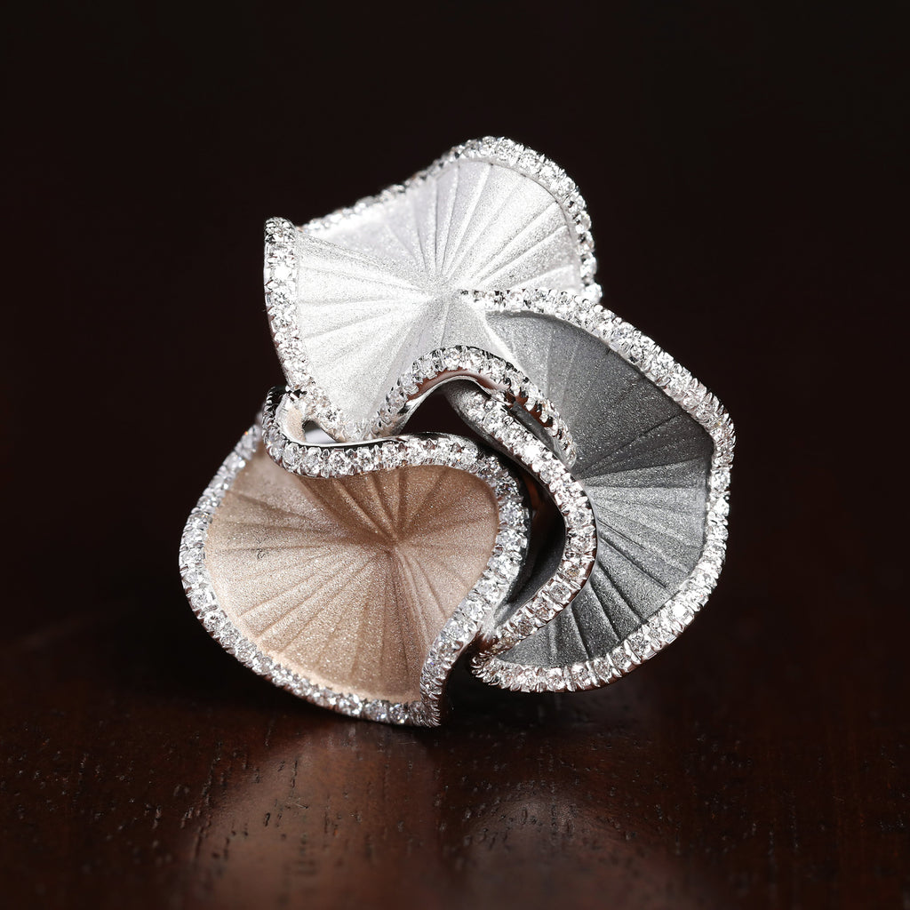 Anna Maria Cammilli 18K White Gold Sultana Collection Diamond Fashion Ring