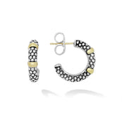 18K Yellow Gold Signature Caviar Collection Hoop Earrings