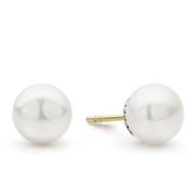 Sterling Silver Luna Collection Pearl Stud Earrings