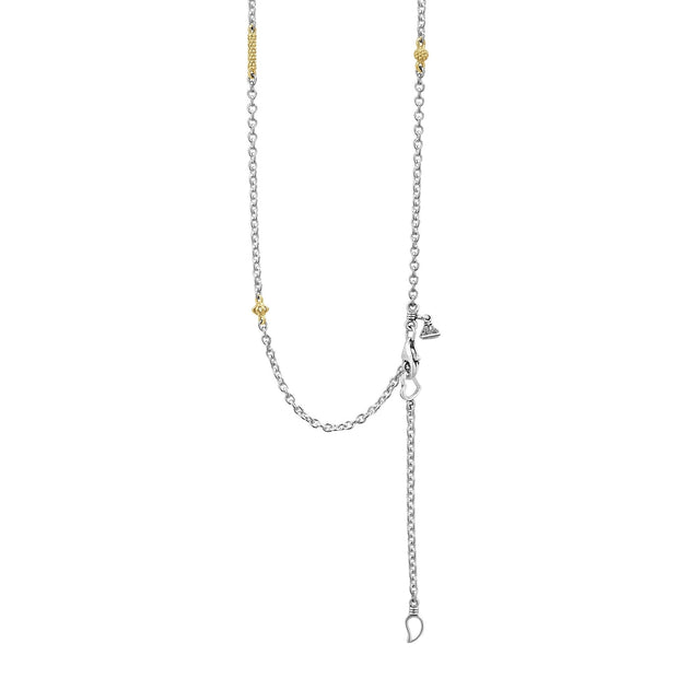 Sterling Silver and 18K Yellow Gold Caviar Collection Necklace