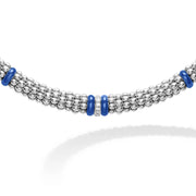 Sterling Silver Blue Caviar Collection Necklace