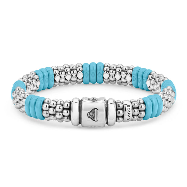 Sterling Silver Blue Caviar Collection Bracelet