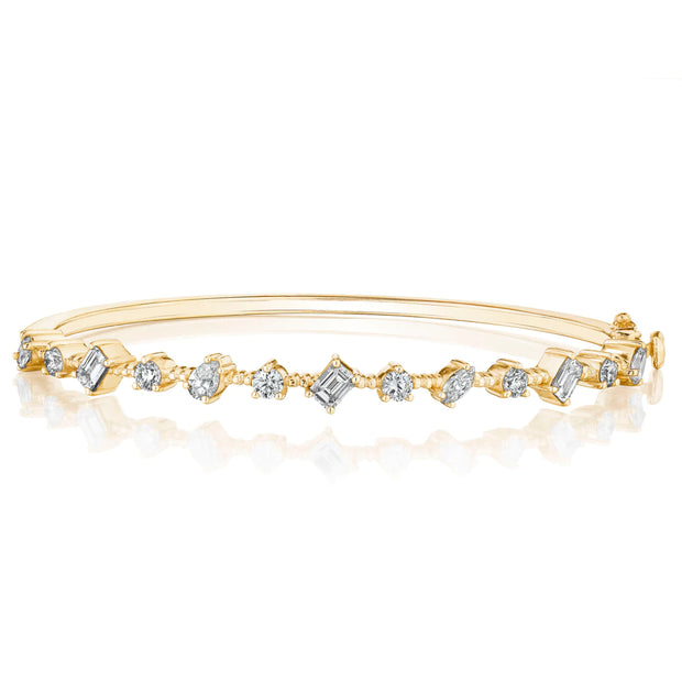 18K Yellow Gold Mixed-Shape Diamond Bracelet