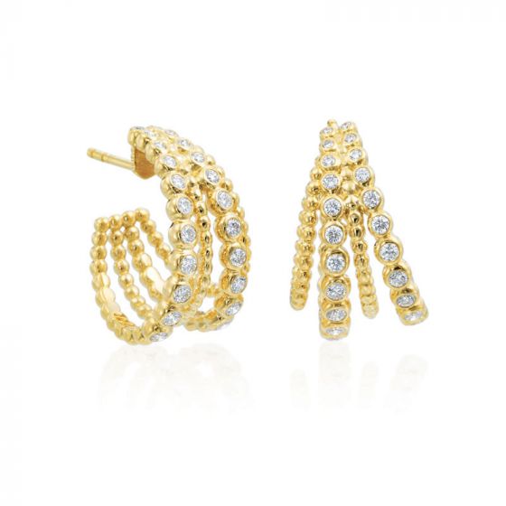 18K Yellow Gold Nutmeg Collection Diamond Earrings