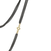 Blackened Sterling Silver 18K Yellow Gold Old World Collection Champagne Diamond Necklace