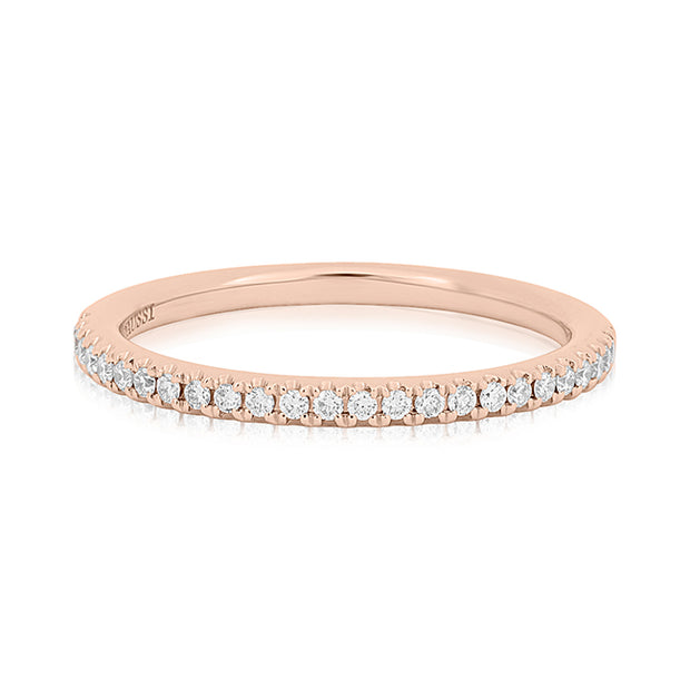 14K Rose Gold Diamond Band