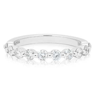 18K White Gold Round Diamond Band