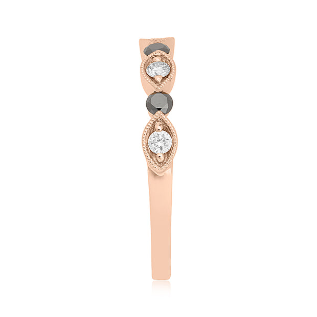 18K Rose Gold Black Diamond Band