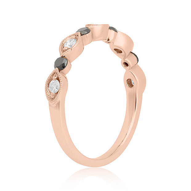 18K Rose Gold Black Diamond Band