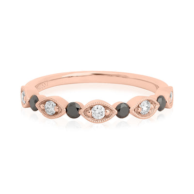 18K Rose Gold Black Diamond Band