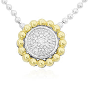 Sterling Silver and 18K Yellow Gold Diamond Necklace