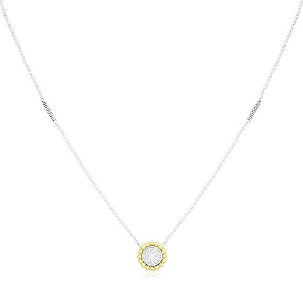 Sterling Silver and 18K Yellow Gold Diamond Necklace - TIVOL