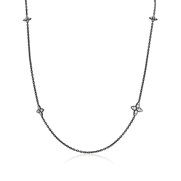 18K Blackened White Gold Lucilla Collection Diamond Necklace
