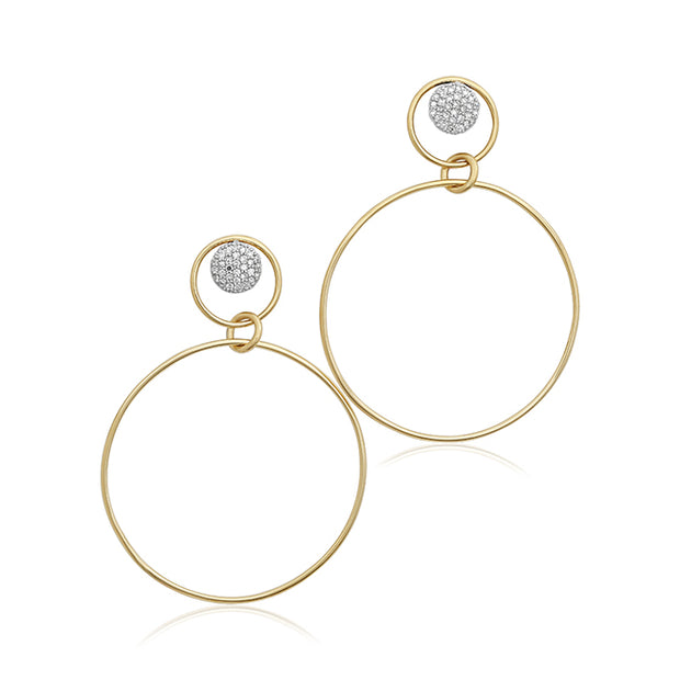 14K Yellow Gold Infinity Loop Collection Diamond Drop Earrings