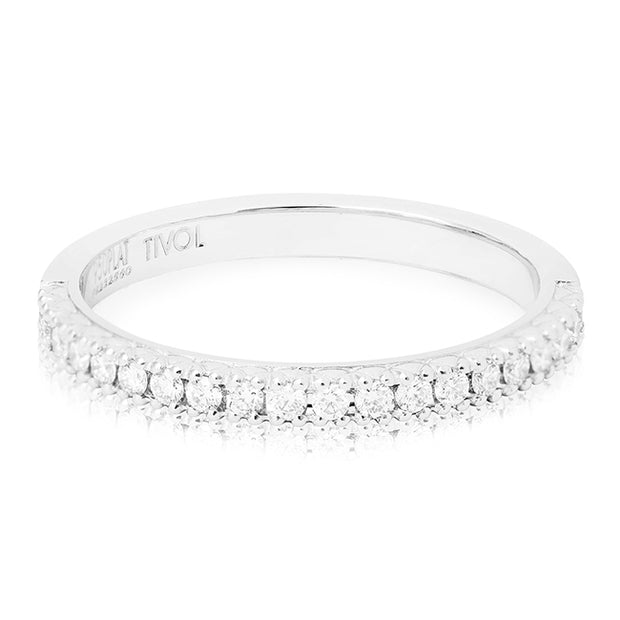 Platinum Engraved Diamond Band