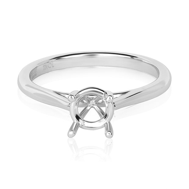 18K White Gold Solitaire Semi-Mounting