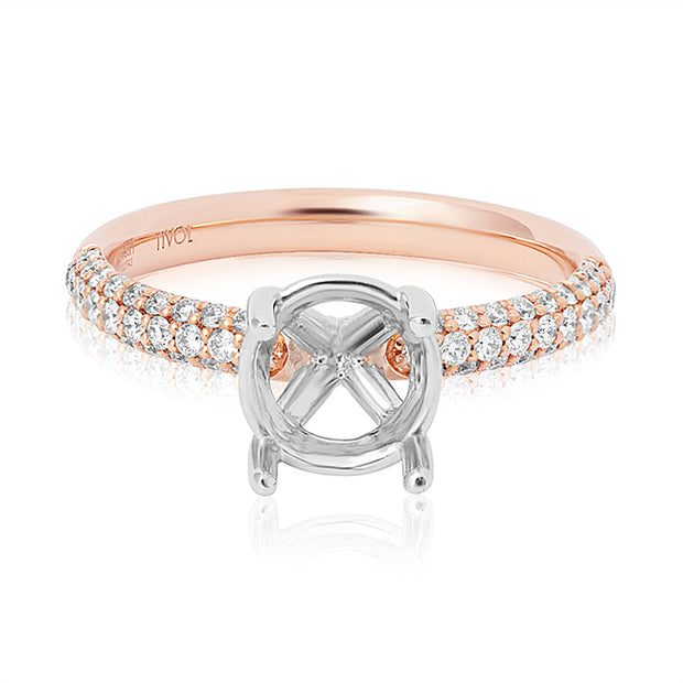 18K Rose Gold Diamond Semi-Mounting