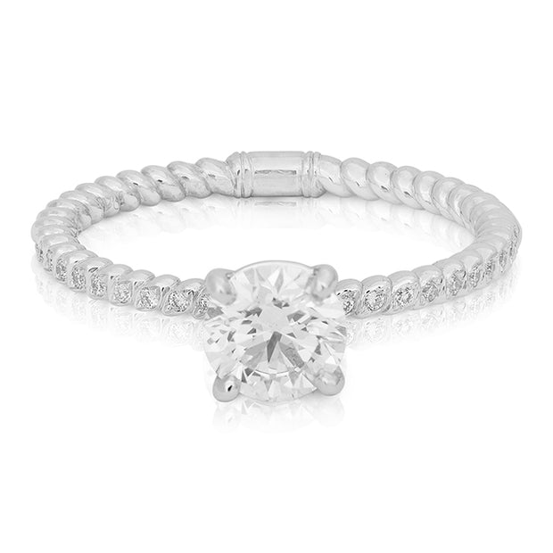 18K White Gold Diamond Semi-Mounting