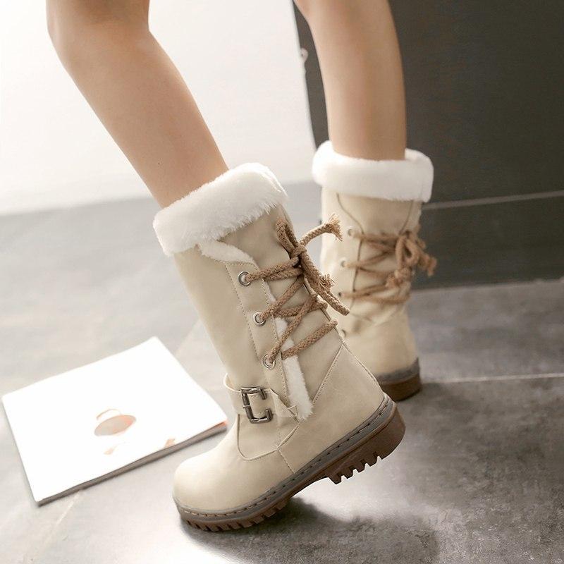 mid calf fur boots