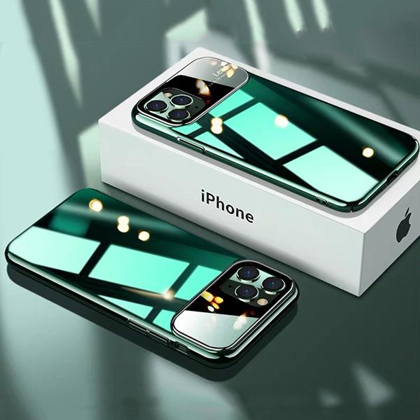 HOT SALE Green Color Tempered Glass Mirror Case For iPhone 11/Pro/Max – Hizada