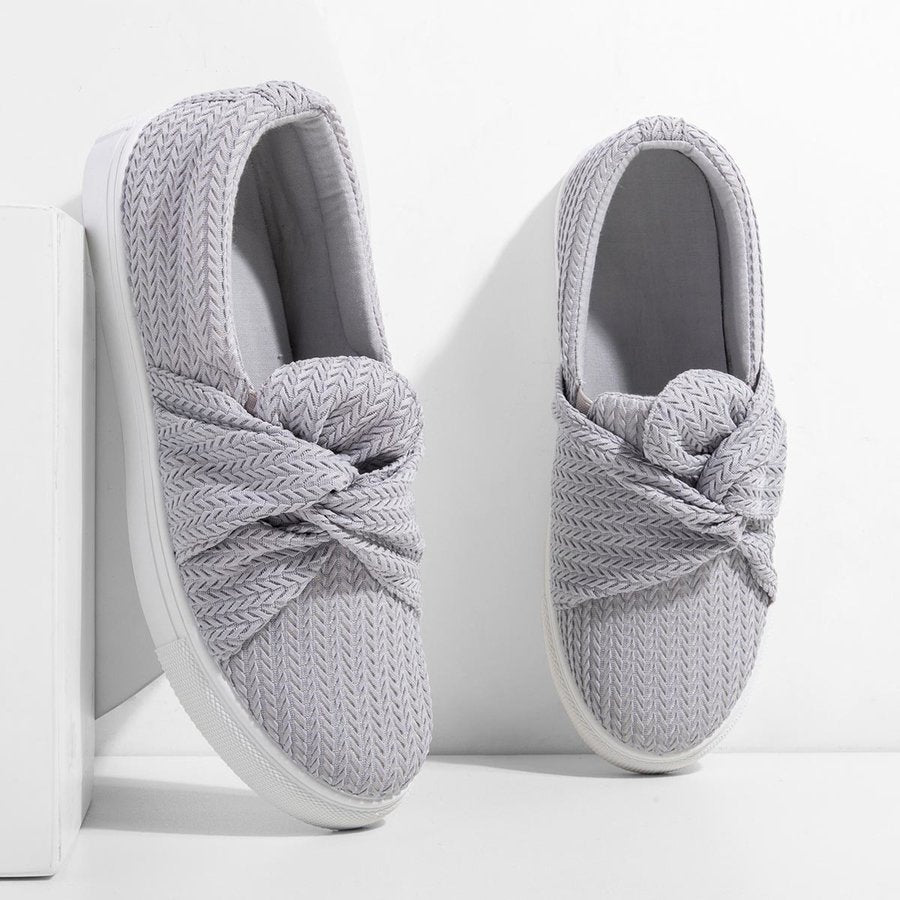 knitted twist slip on sneakers