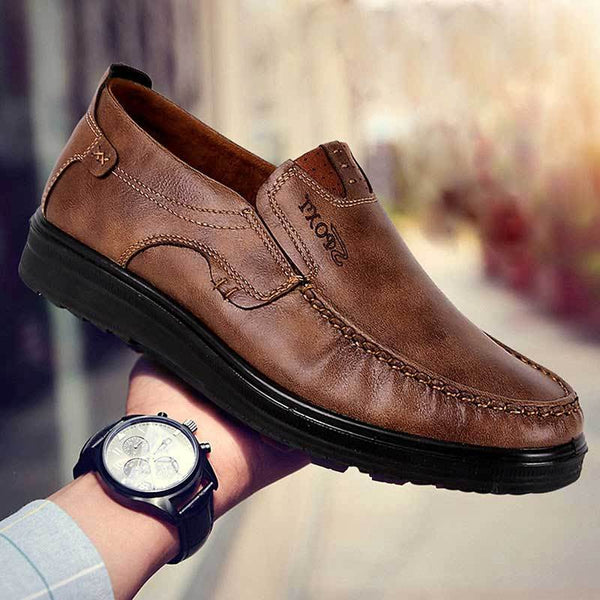 casual business mens soft leather shoes