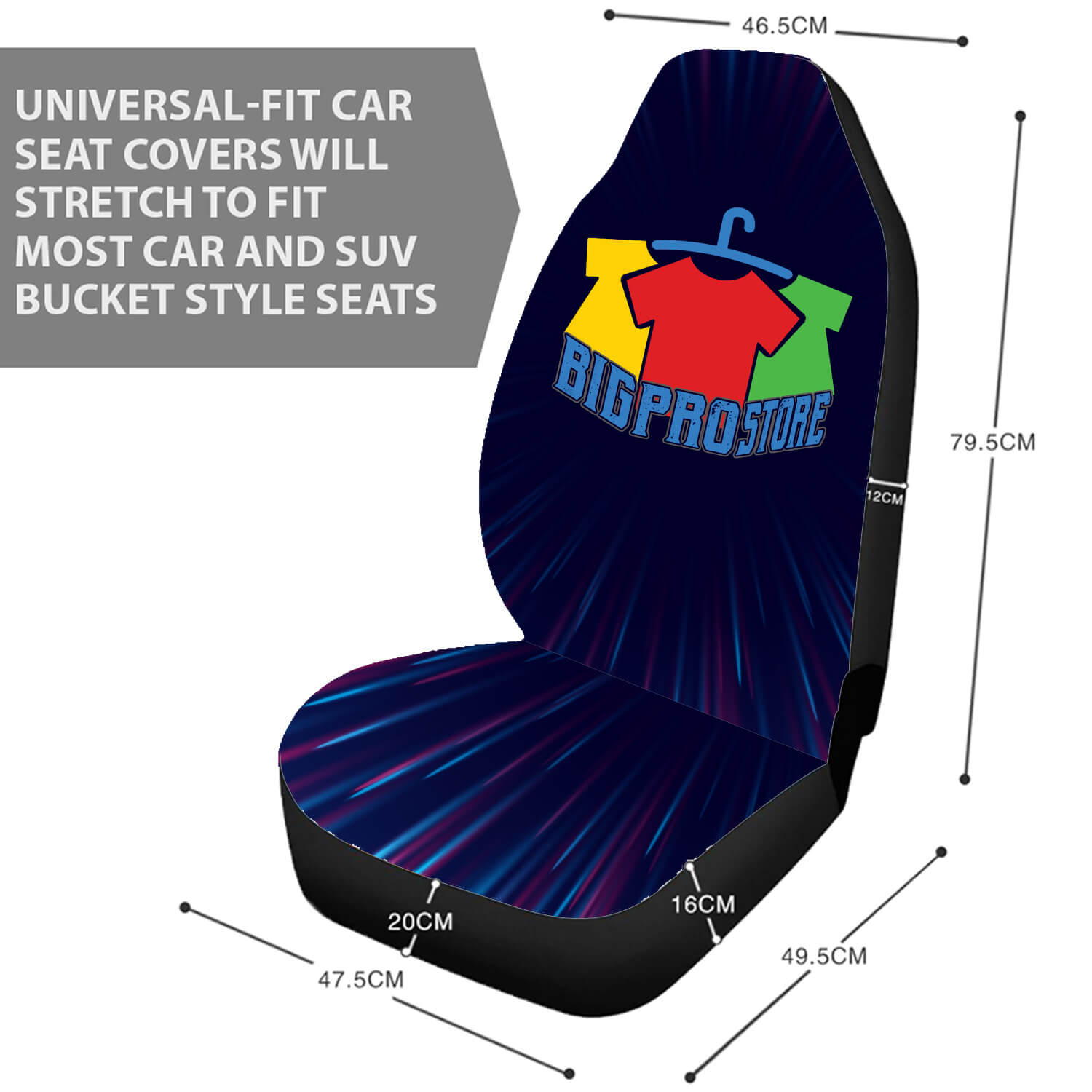 BigProStore Car Seat Cover Size Chart