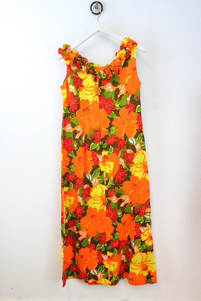 Vintage Orange Hawaii Dress (M) - ramanujanitsez