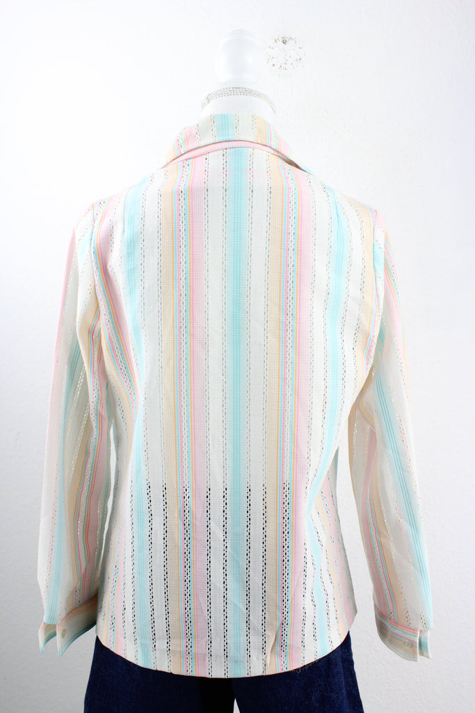 Vintage Striped Blouse (S) - ramanujanitsez Online