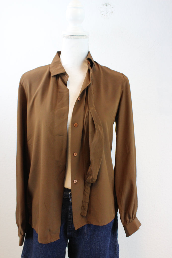 Vintage Brown Blouse (S) - ramanujanitsez Online