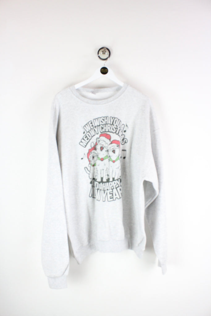 Vintage Meowy Christmas Sweatshirt (XXL) - ramanujanitsez