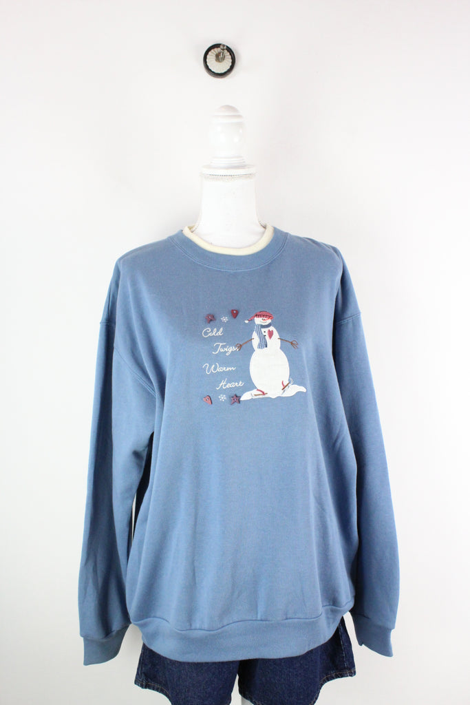Vintage Snowman Sweatshirt (L) - ramanujanitsez