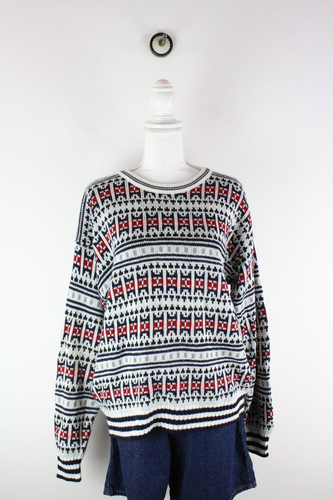 Vintage Patterned Pullover (M) - ramanujanitsez