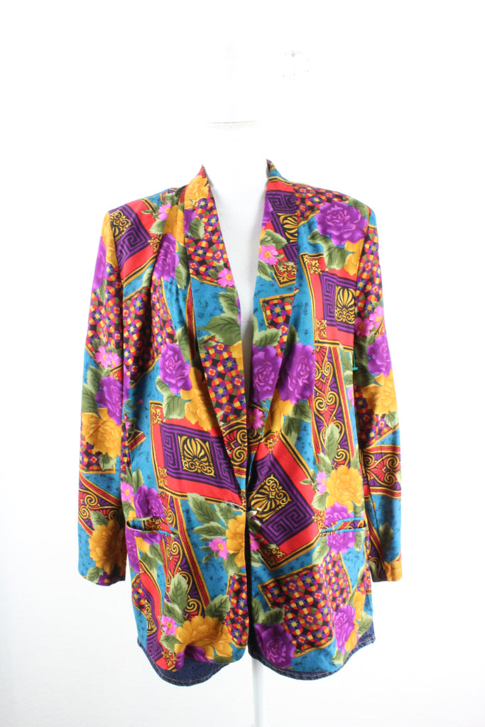 Vintage Colorful Blazer (M) - ramanujanitsez Online