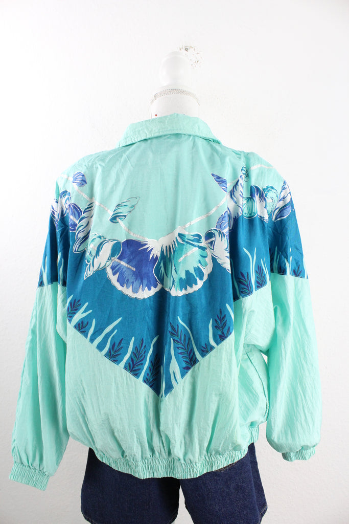 Vintage Blue Shell Jacket (L) - ramanujanitsez Online