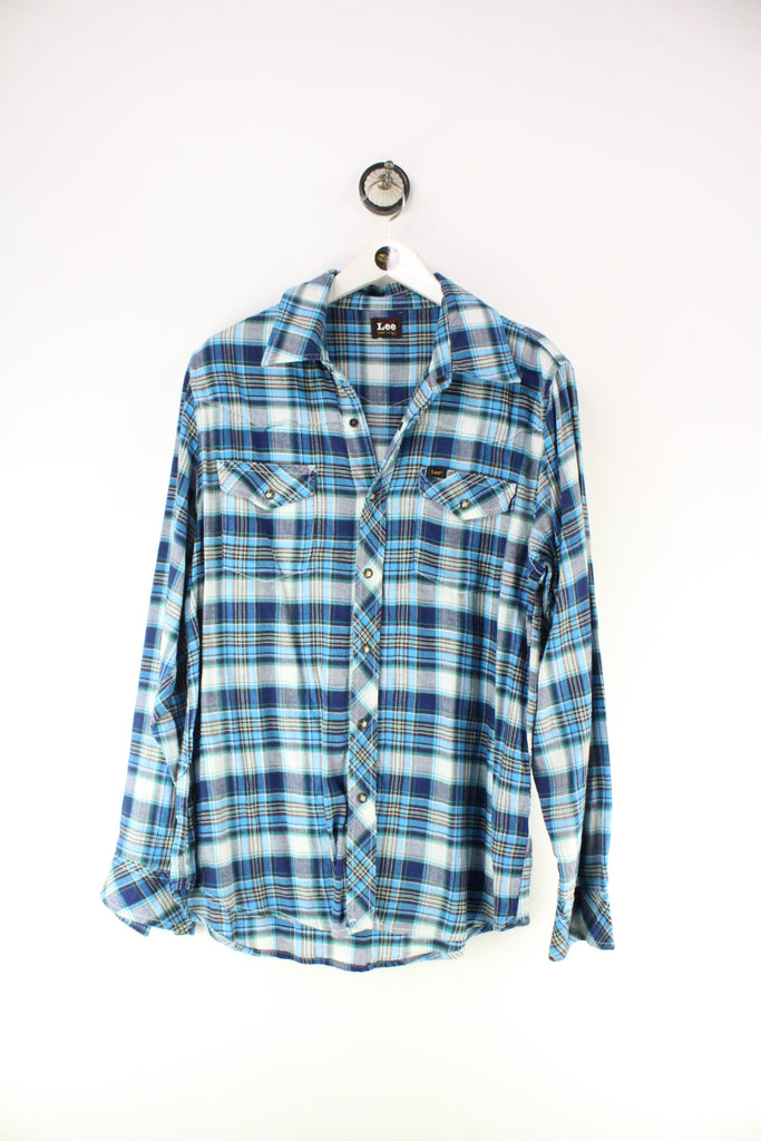 Vintage Blue Lee Flannel Shirt (M) - ramanujanitsez