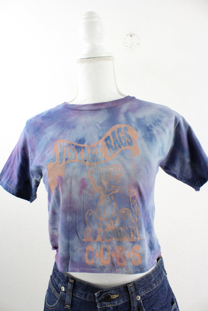 Vintage Tie Dye Cropped T-Shirt (S) - ramanujanitsez Online