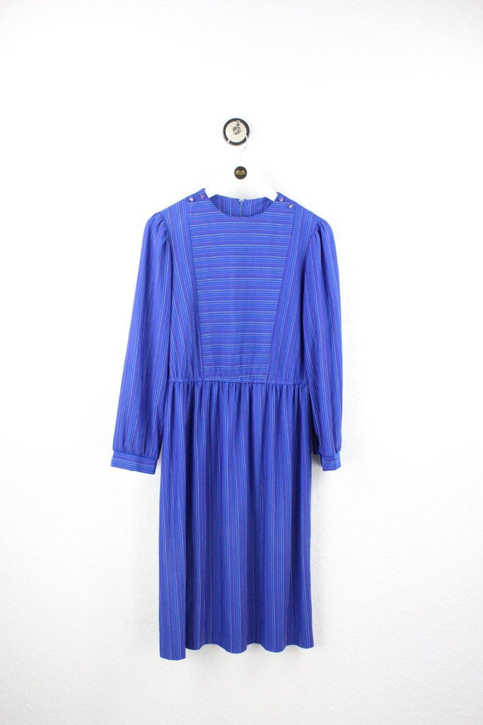 Vintage Blue Stripes Dress (M) - ramanujanitsez